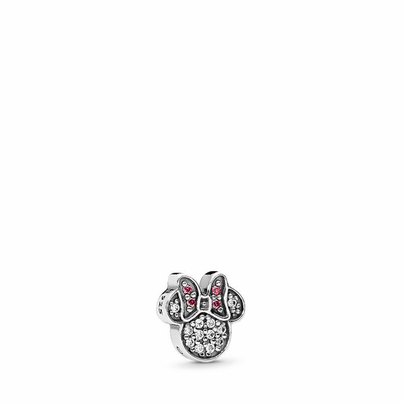 Pandora Disney, Sparkling Minnie Icon Petite Locket Charm Online NZ, Sterling Silver (389751-LBW)